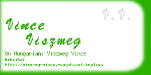 vince viszmeg business card